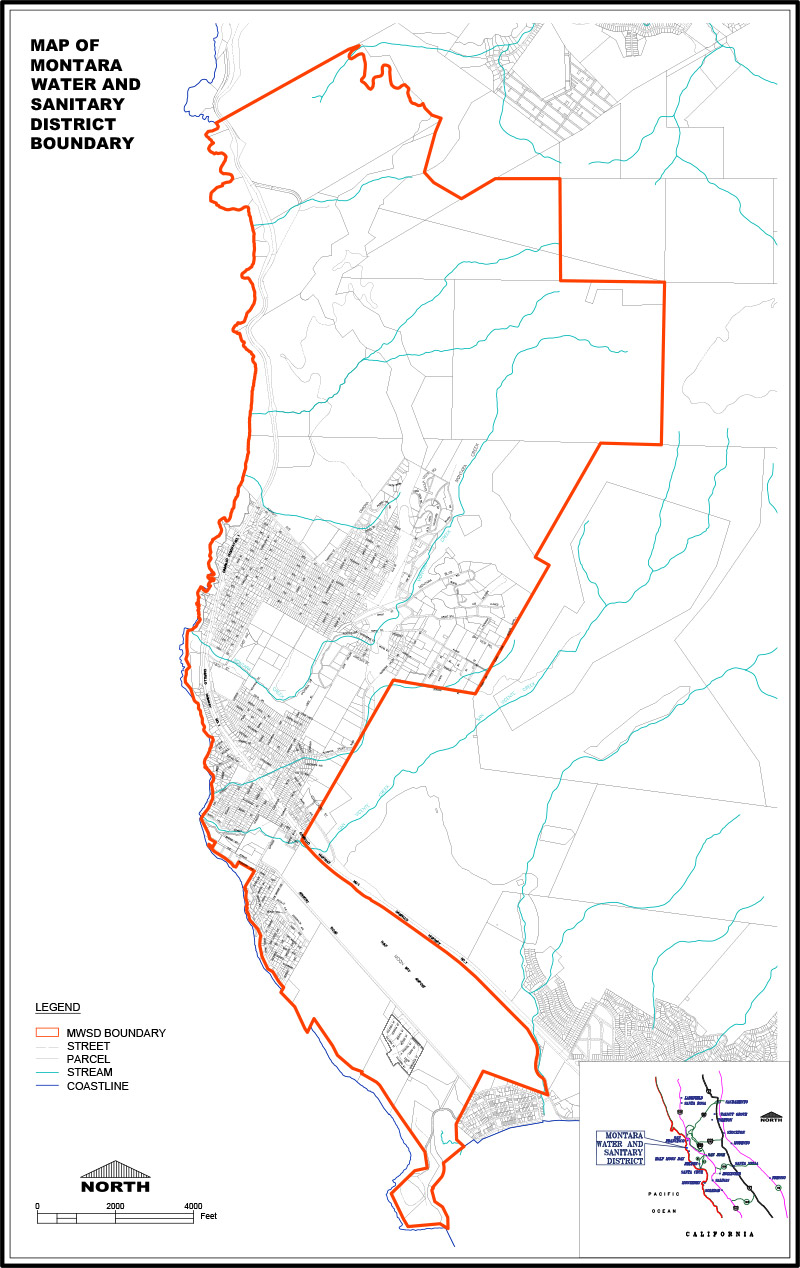 Map of Service Area in Montecito and Moss Beach
